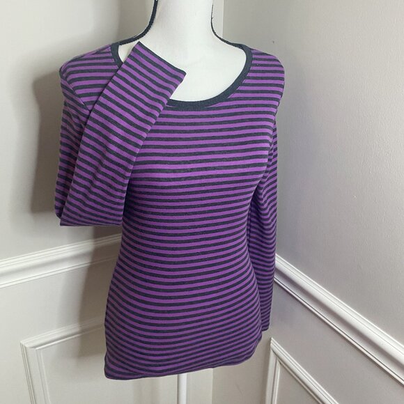 Old Navy Tops - Old Navy Striped T-shirt Purple size Medium Long Sleeves